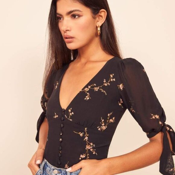 Reformation Ani Floral Top / Blouse In Wildflower, Size 12 - Great Condition - Picture 1 of 8
